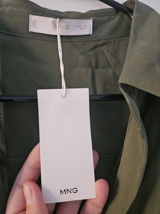 Mango Dresses & Skirts - Mango Olive Green Midi Shirt Dress